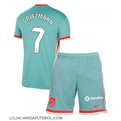 Camisa de Futebol Atletico Madrid Antoine Griezmann #7 Equipamento Secundário Infantil 2024-25 Manga Curta (+ Calças curtas)